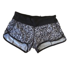 Black and White Marble Lululemon Running Shorts